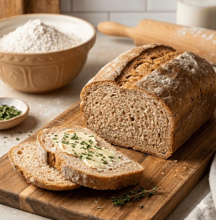 Das ultimative Happy-Gut Dinkelbrot: Außen knusprig, innen fluffig – und so schneidest du es perfekt - Valanoa