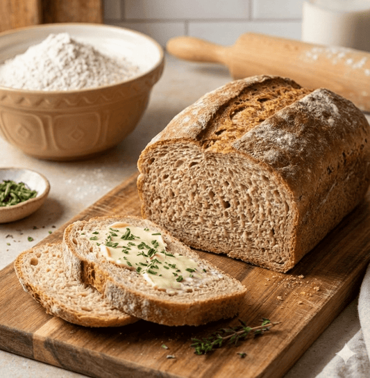 Das ultimative Happy-Gut Dinkelbrot: Außen knusprig, innen fluffig – und so schneidest du es perfekt - Valanoa